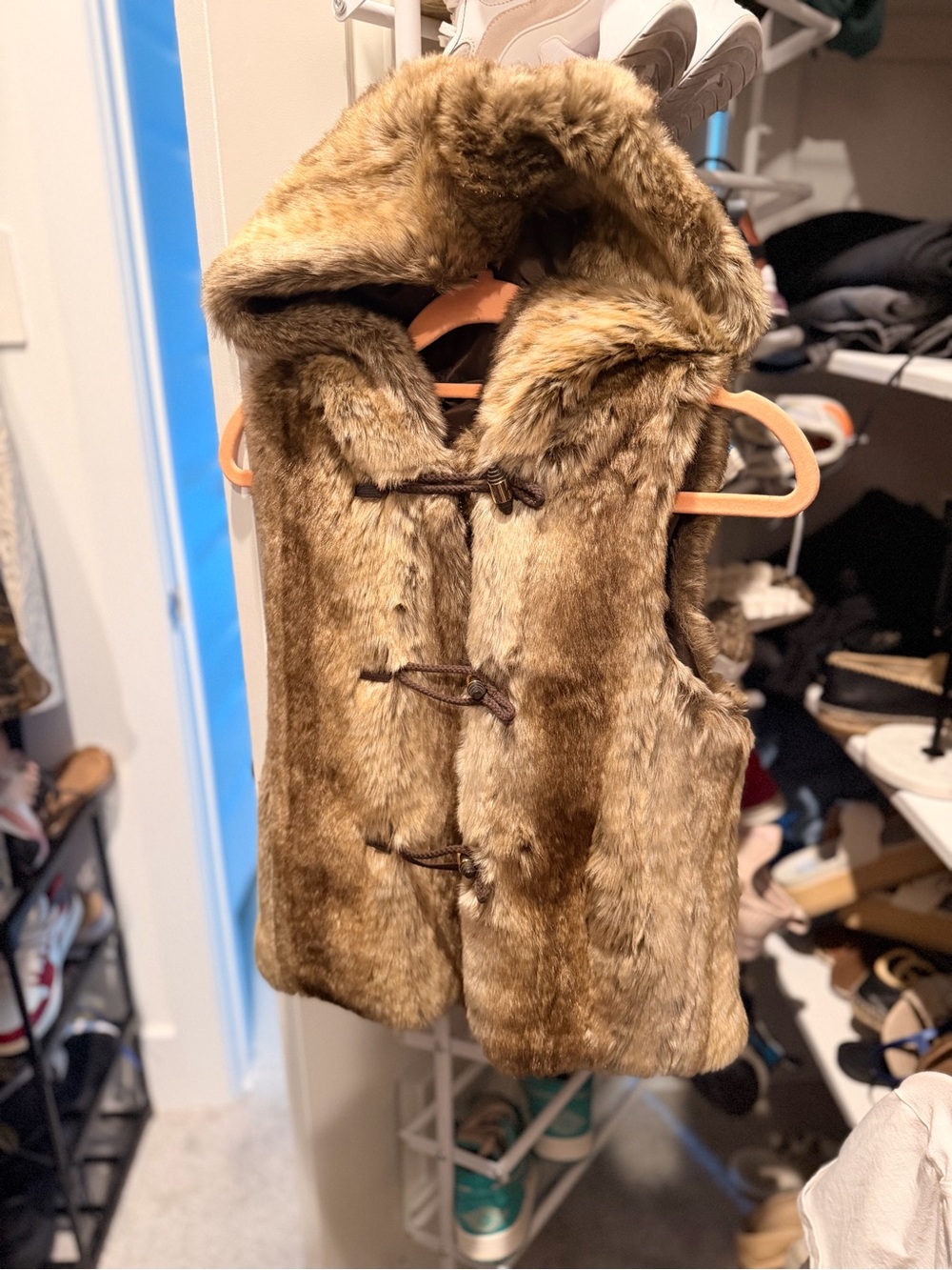 Juicy Couture Brown Faux Fur Hooded Vest